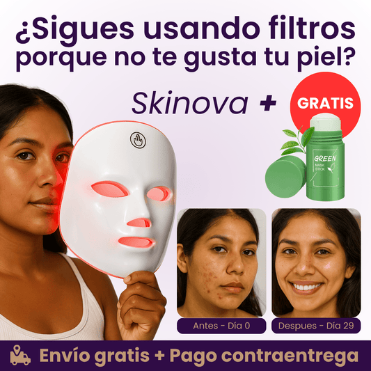 Skinova | tecnología LED facial + Mascarilla detox de regalo.